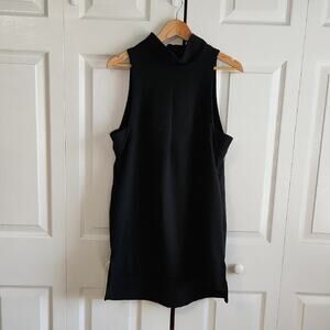 Free People Womens Black Goldie Tunic Dress Size SM High-Low Pockets Neutral